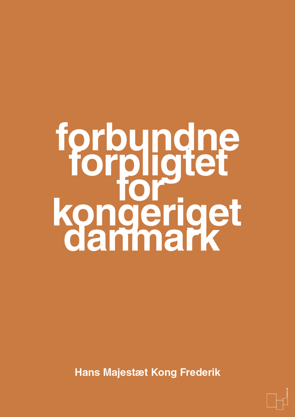 plakat: forbundne forpligtet for kongeriget danmark - rumba orange-Royale-A1two3