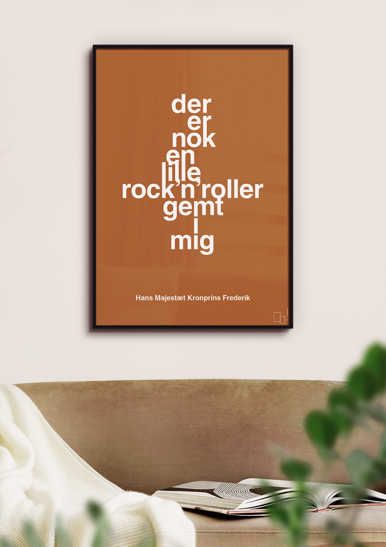 plakat: der er nok en lille rock’n’roller gemt i mig - graphic charcoal-Royale-A1two3
