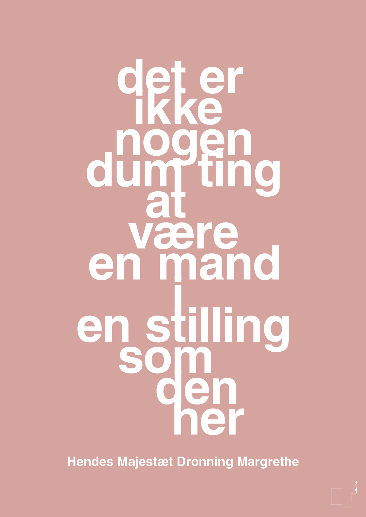 plakat: det er ikke nogen dum ting at være en mand i en stilling som den her - bubble shell-Royale-A1two3