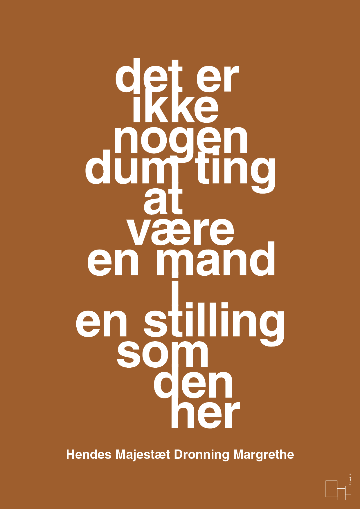 plakat: det er ikke nogen dum ting at være en mand i en stilling som den her - cognac-Royale-A1two3