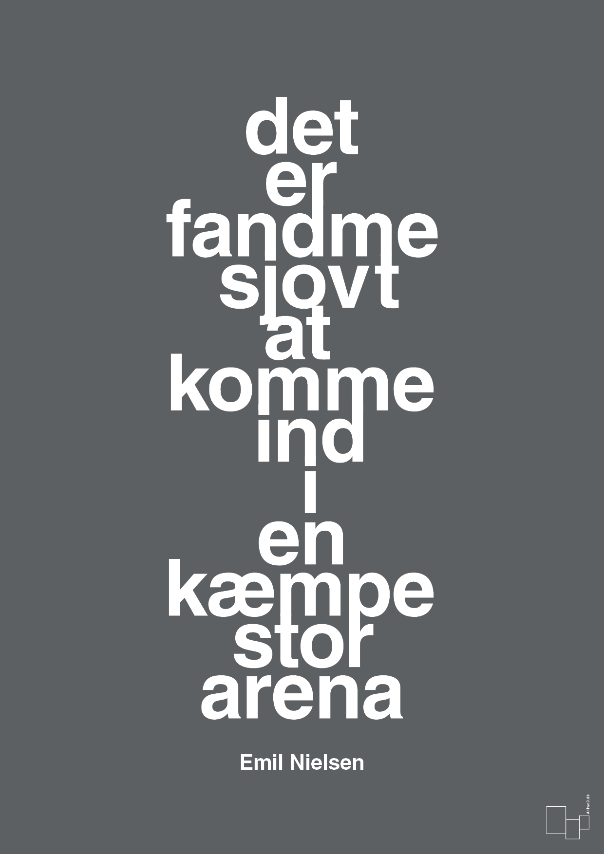 plakat: det er fandme sjovt at komme ind i en kæmpe stor arena - graphic charcoal-Håndbold-A1two3