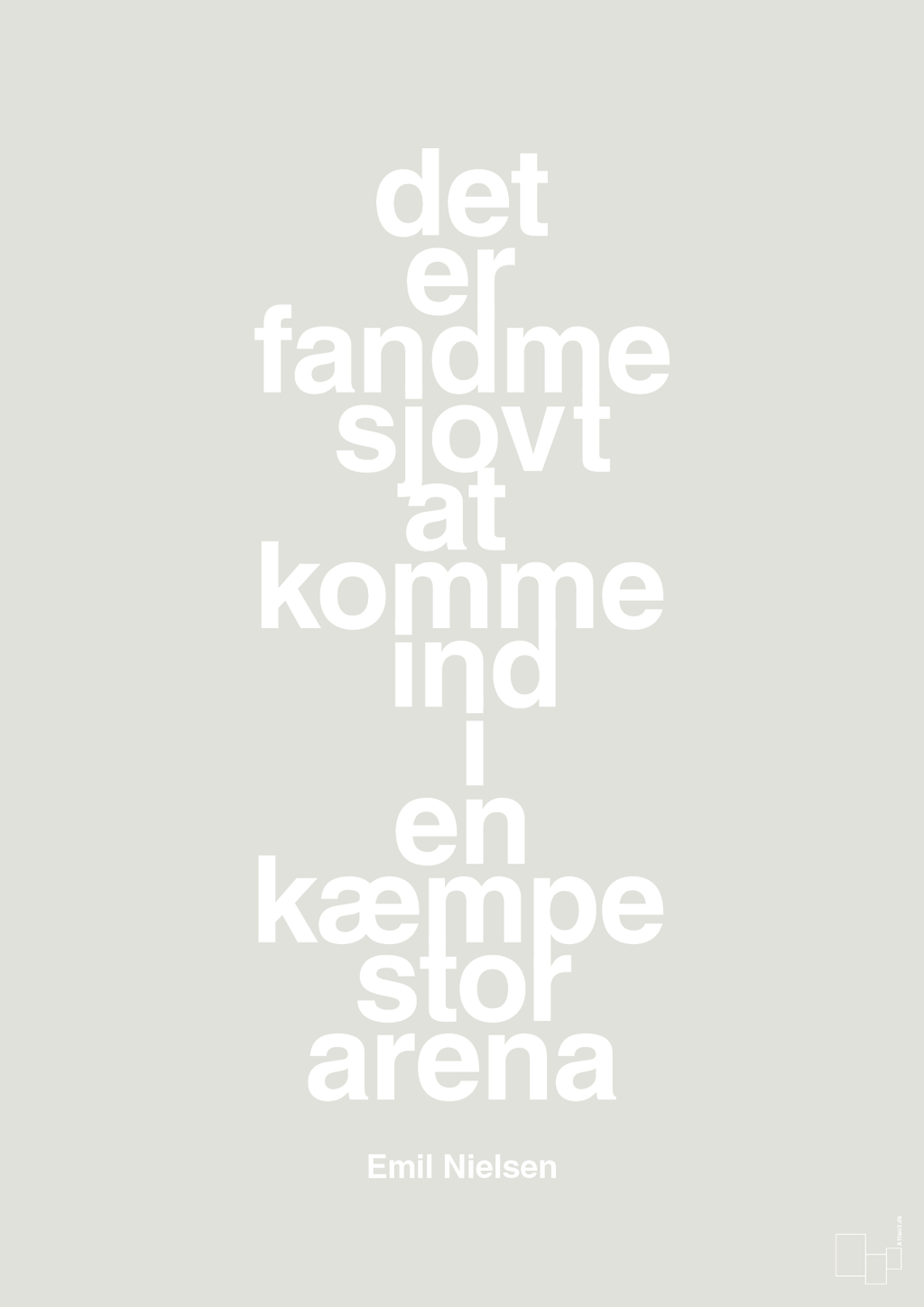 plakat: det er fandme sjovt at komme ind i en kæmpe stor arena - painters white-Håndbold-A1two3