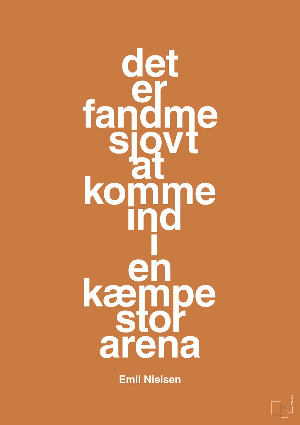plakat: det er fandme sjovt at komme ind i en kæmpe stor arena - rumba orange-Håndbold-A1two3