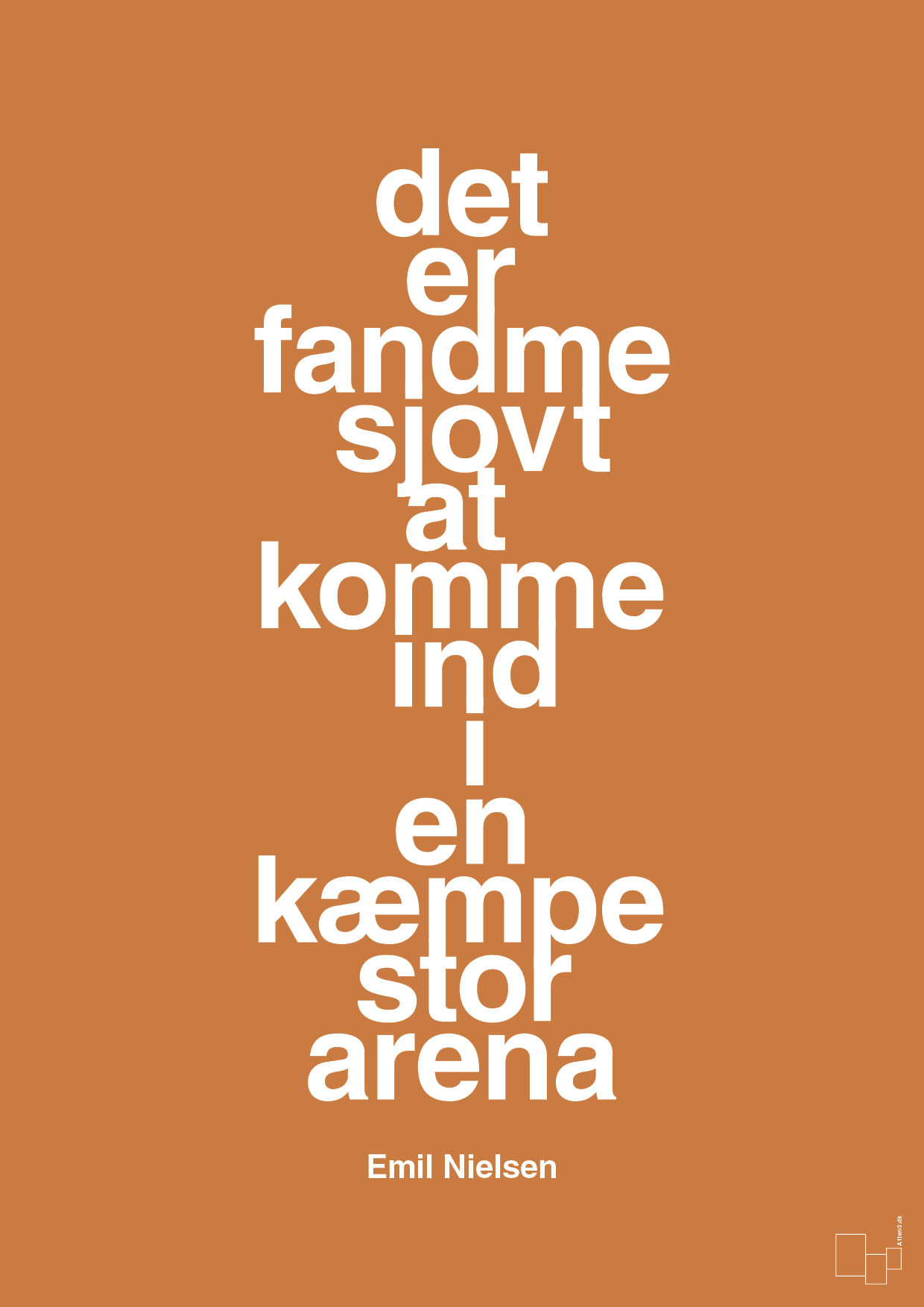 plakat: det er fandme sjovt at komme ind i en kæmpe stor arena - rumba orange-Håndbold-A1two3