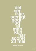 plakat: det ser ikke særligt godt ud at man kun har scoret 23 mål - back to nature-Håndbold-A1two3