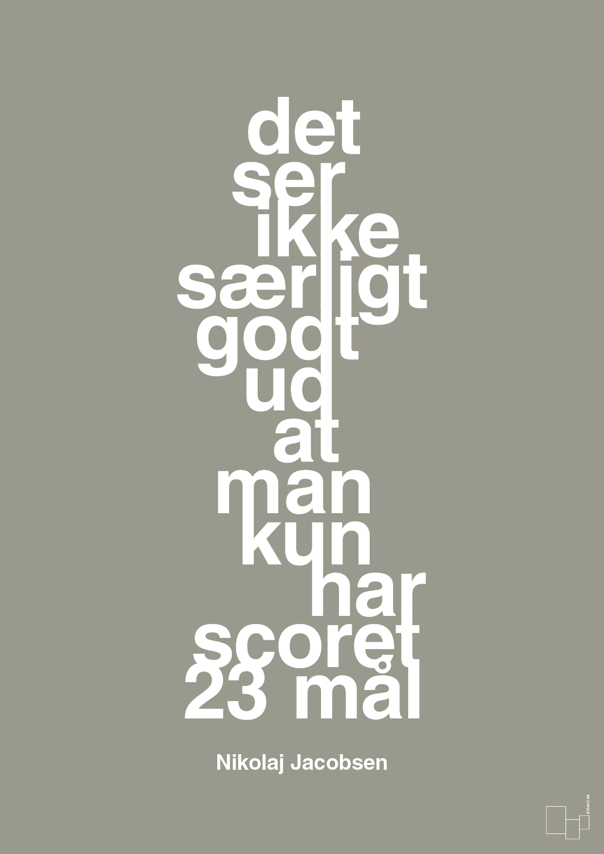 plakat: det ser ikke særligt godt ud at man kun har scoret 23 mål - battleship gray-Håndbold-A1two3