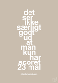 plakat: det ser ikke særligt godt ud at man kun har scoret 23 mål - creamy mushroom-Håndbold-A1two3