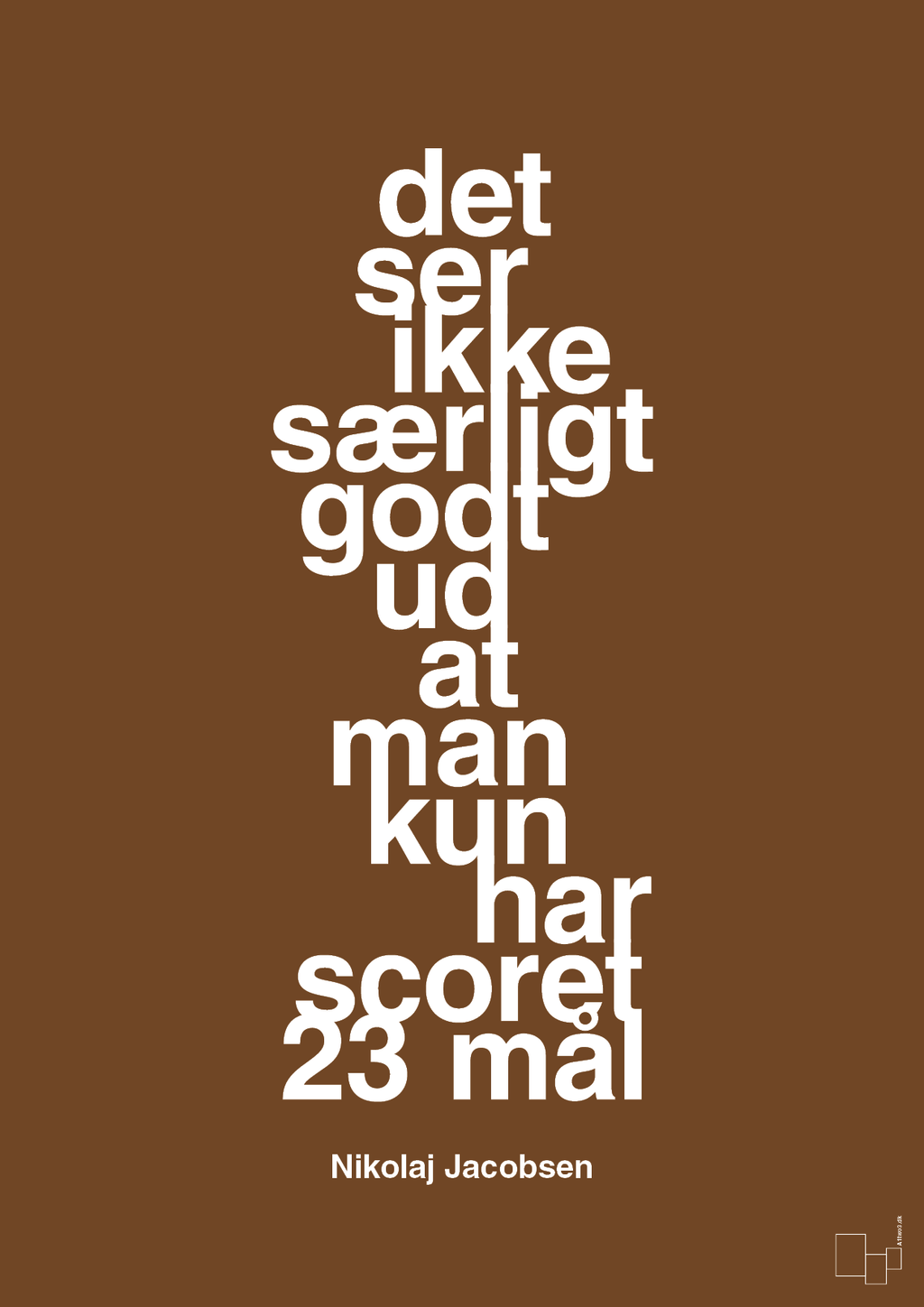 plakat: det ser ikke særligt godt ud at man kun har scoret 23 mål - dark brown-Håndbold-A1two3