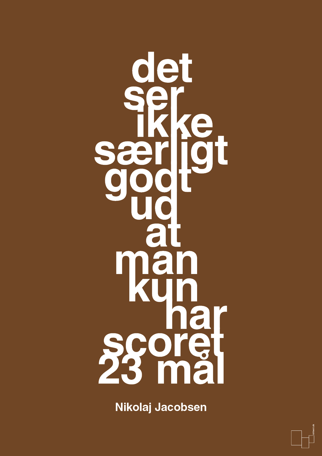 plakat: det ser ikke særligt godt ud at man kun har scoret 23 mål - dark brown-Håndbold-A1two3