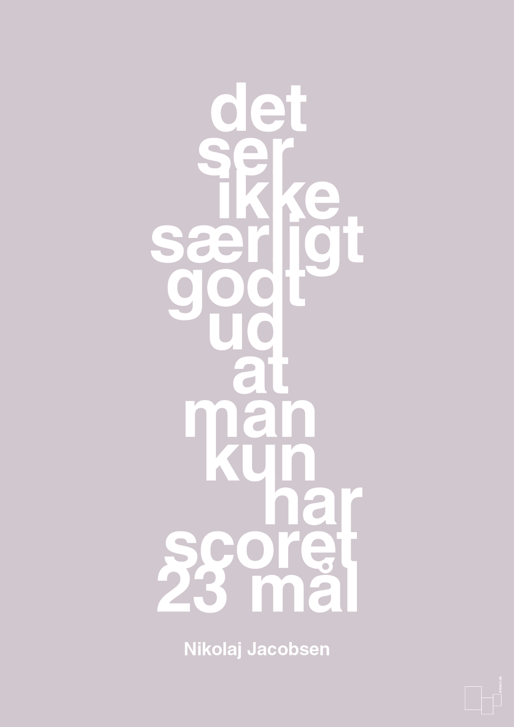 plakat: det ser ikke særligt godt ud at man kun har scoret 23 mål - dusty lilac-Håndbold-A1two3