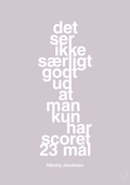 plakat: det ser ikke særligt godt ud at man kun har scoret 23 mål - dusty lilac-Håndbold-A1two3