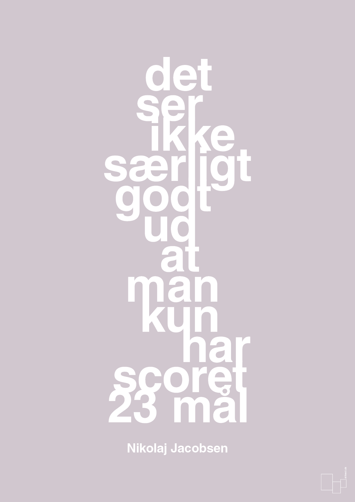 plakat: det ser ikke særligt godt ud at man kun har scoret 23 mål - dusty lilac-Håndbold-A1two3