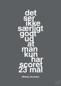 plakat: det ser ikke særligt godt ud at man kun har scoret 23 mål - graphic charcoal-Håndbold-A1two3