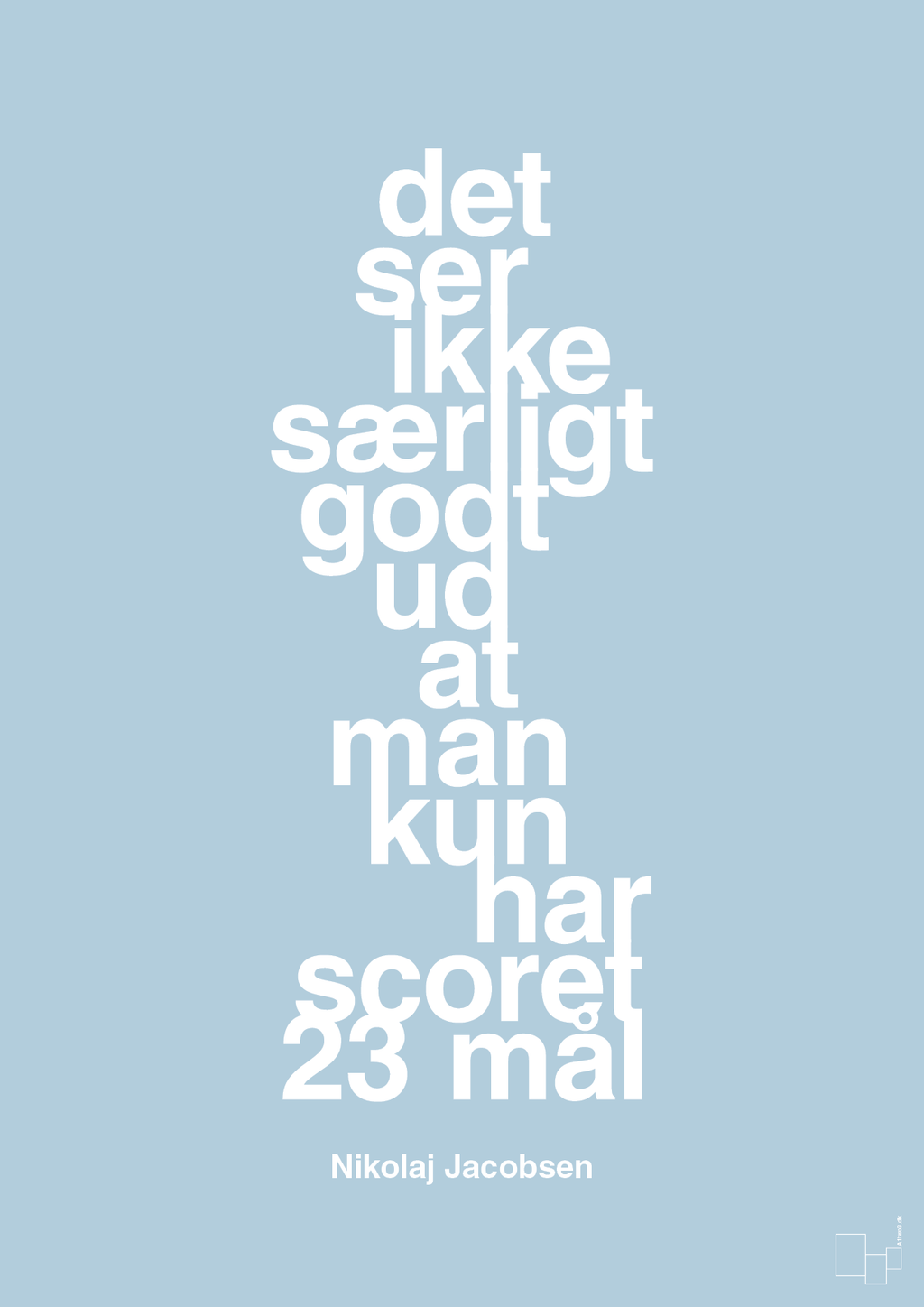plakat: det ser ikke særligt godt ud at man kun har scoret 23 mål - heavenly blue-Håndbold-A1two3