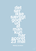 plakat: det ser ikke særligt godt ud at man kun har scoret 23 mål - heavenly blue-Håndbold-A1two3
