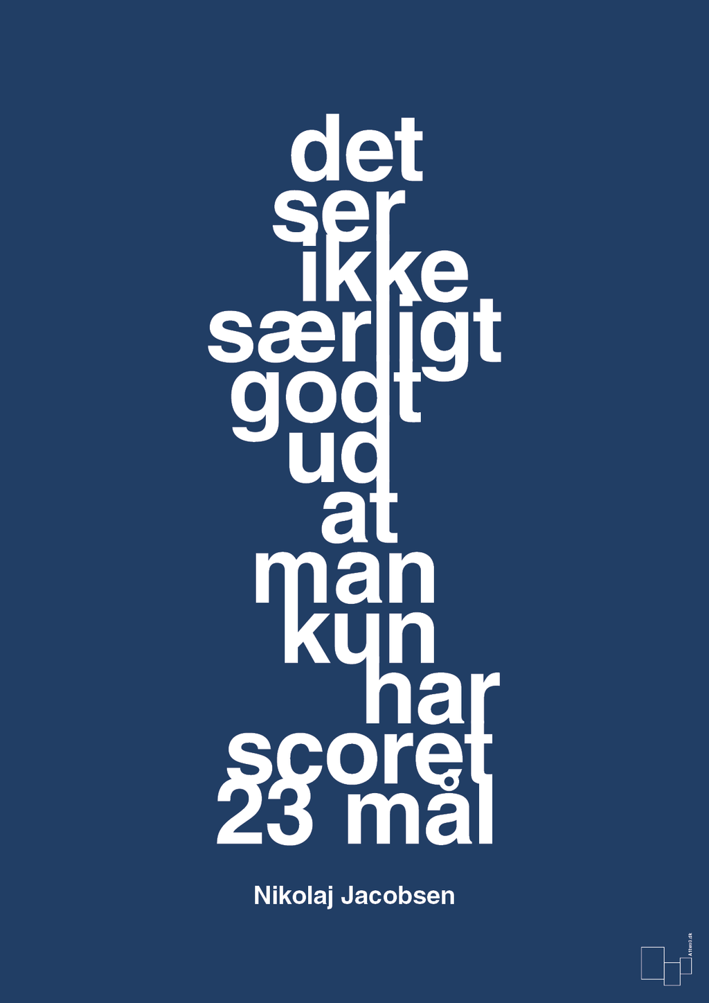 plakat: det ser ikke særligt godt ud at man kun har scoret 23 mål - lapis blue-Håndbold-A1two3