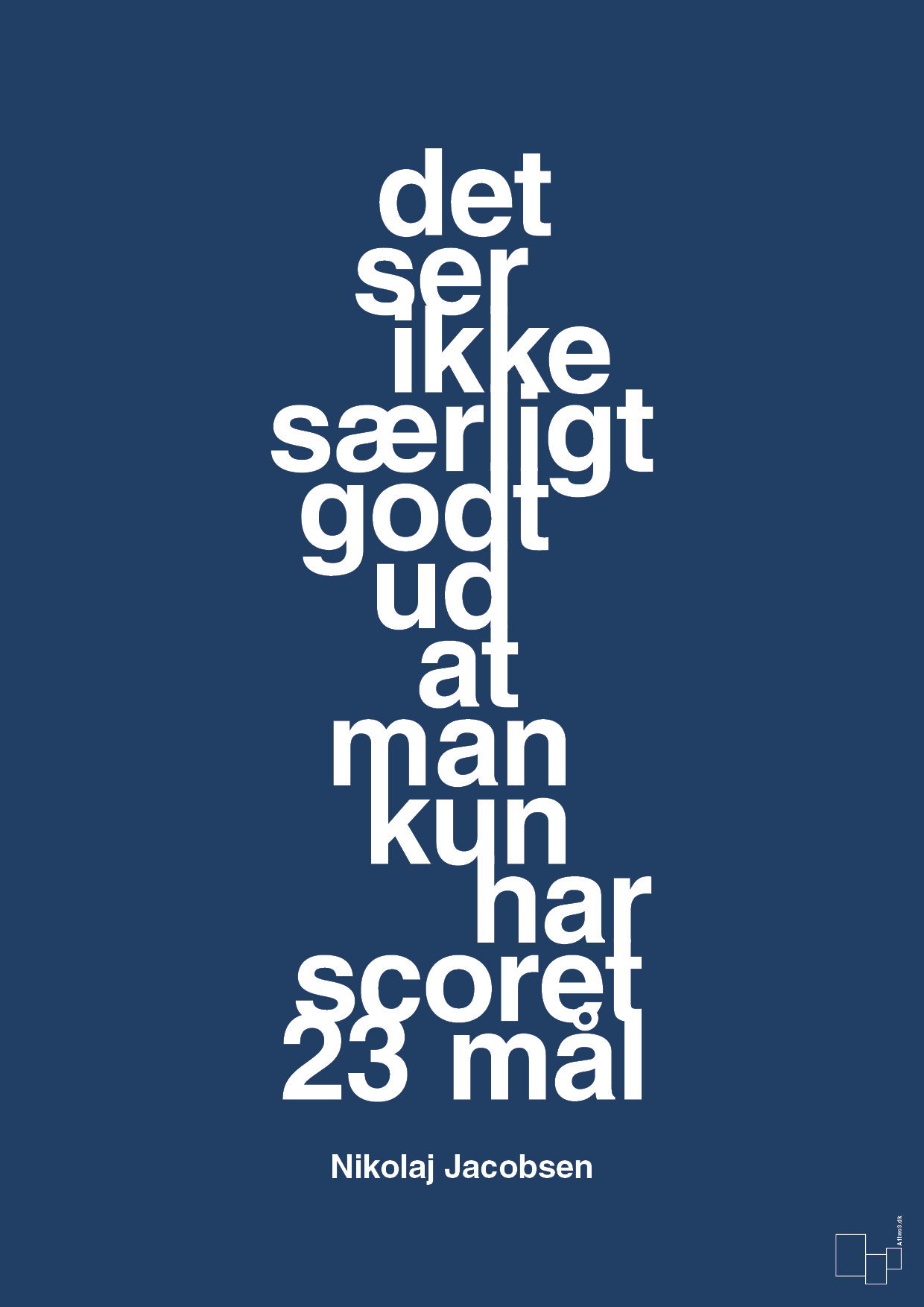 plakat: det ser ikke særligt godt ud at man kun har scoret 23 mål - lapis blue-Håndbold-A1two3