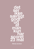 plakat: det ser ikke særligt godt ud at man kun har scoret 23 mål - light rose-Håndbold-A1two3