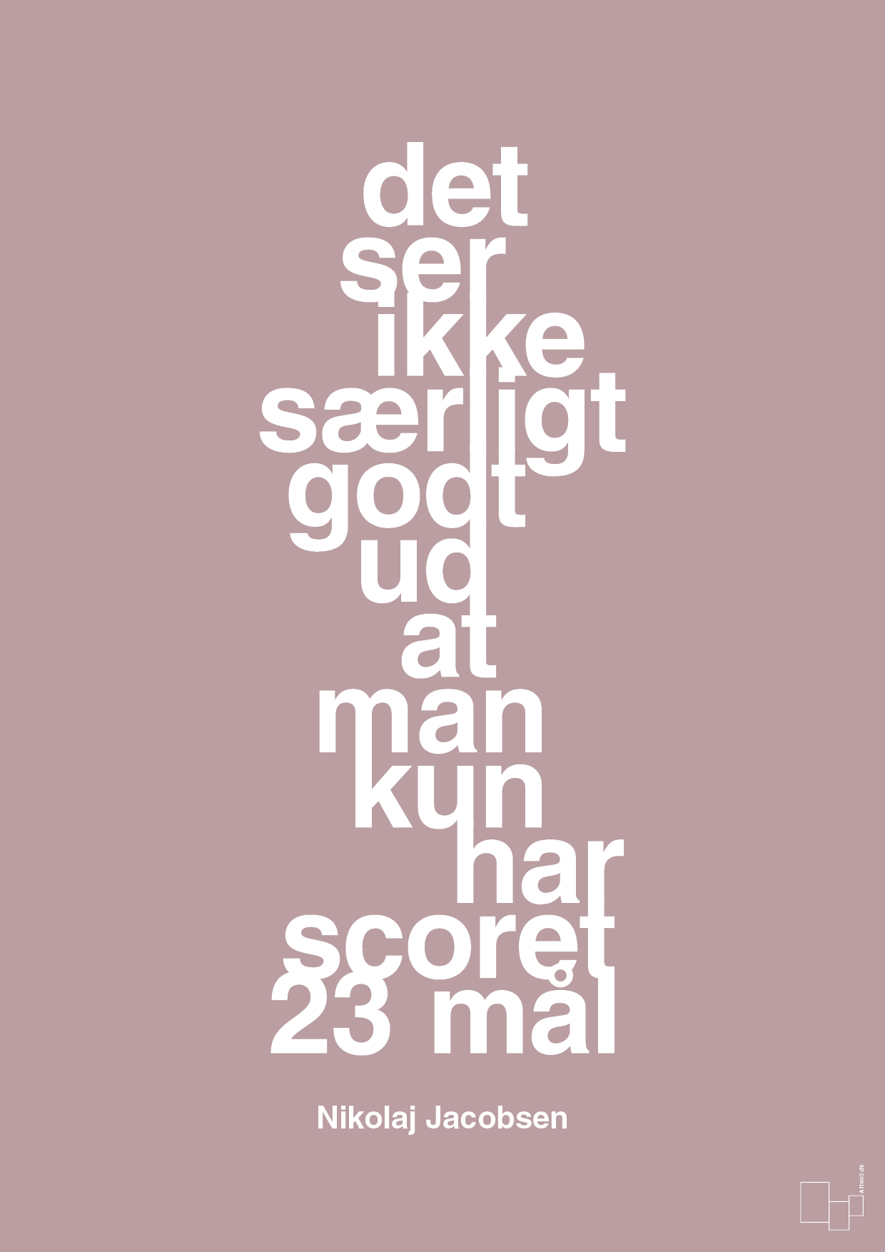 plakat: det ser ikke særligt godt ud at man kun har scoret 23 mål - light rose-Håndbold-A1two3