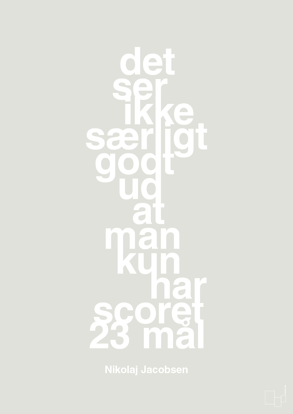 plakat: det ser ikke særligt godt ud at man kun har scoret 23 mål - painters white-Håndbold-A1two3