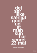 plakat: det ser ikke særligt godt ud at man kun har scoret 23 mål - plum-Håndbold-A1two3