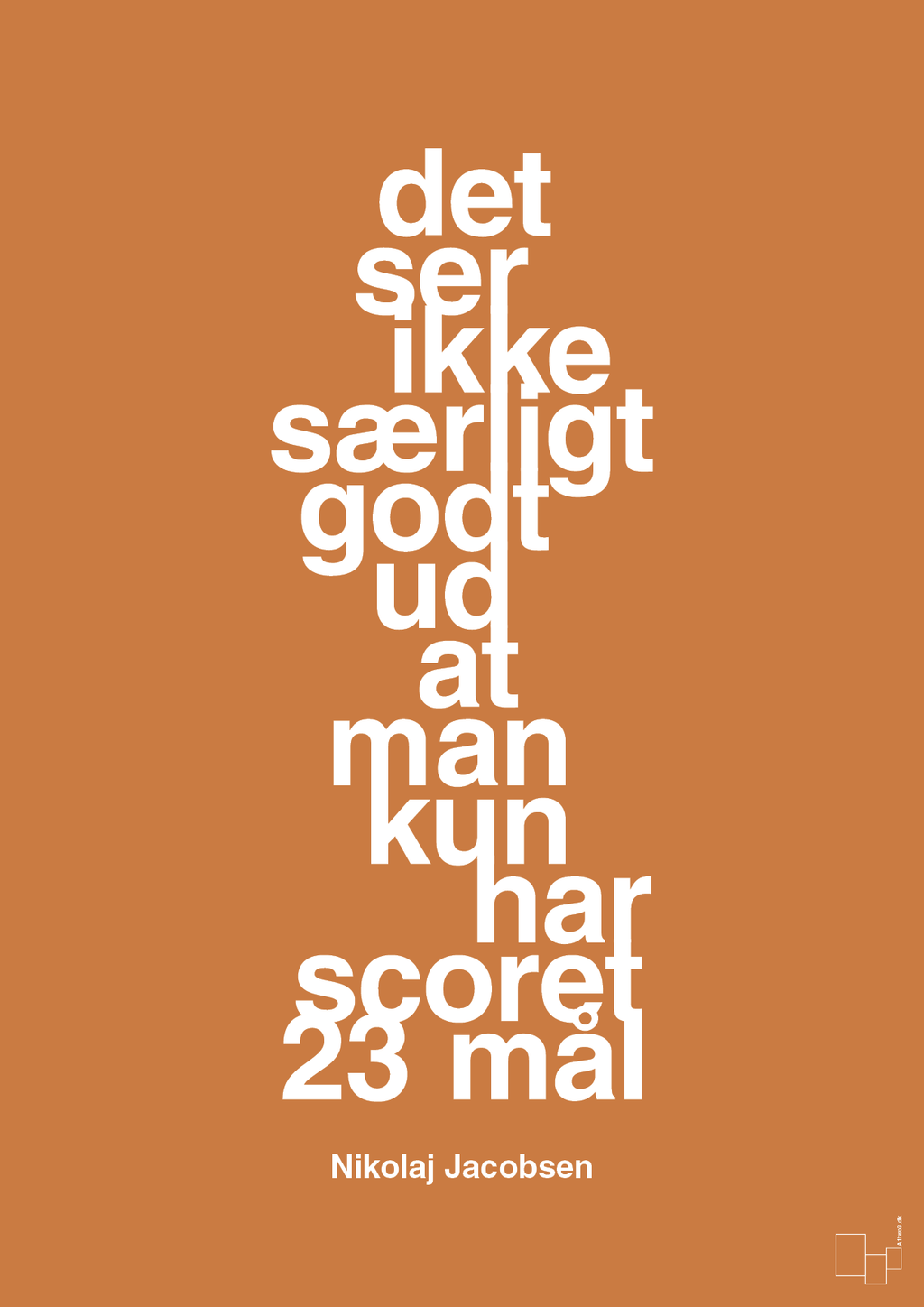 plakat: det ser ikke særligt godt ud at man kun har scoret 23 mål - rumba orange-Håndbold-A1two3