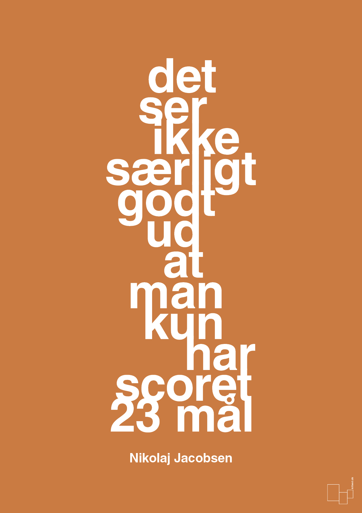 plakat: det ser ikke særligt godt ud at man kun har scoret 23 mål - rumba orange-Håndbold-A1two3