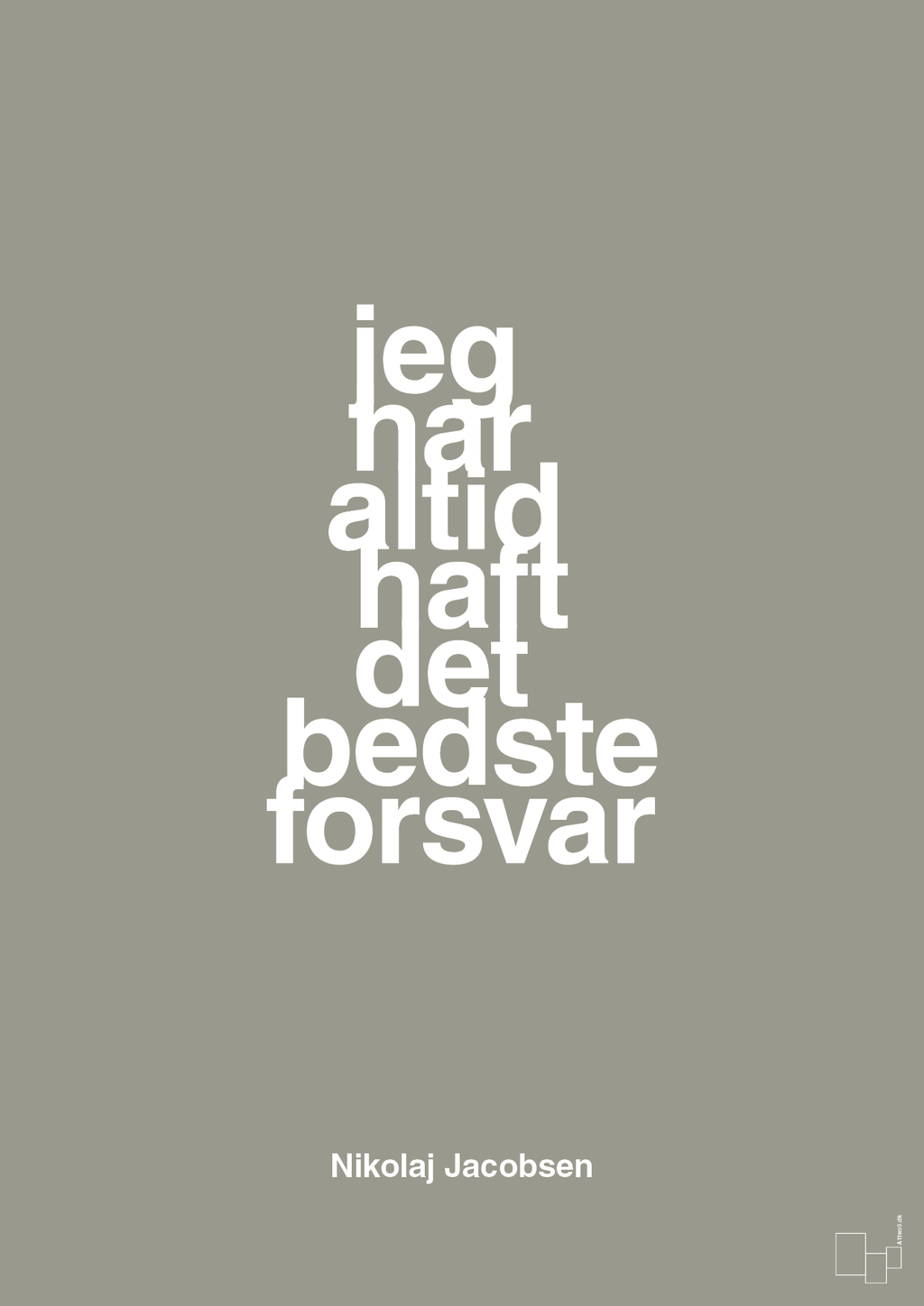 plakat: jeg har altid haft det bedste forsvar - battleship gray-Håndbold-A1two3