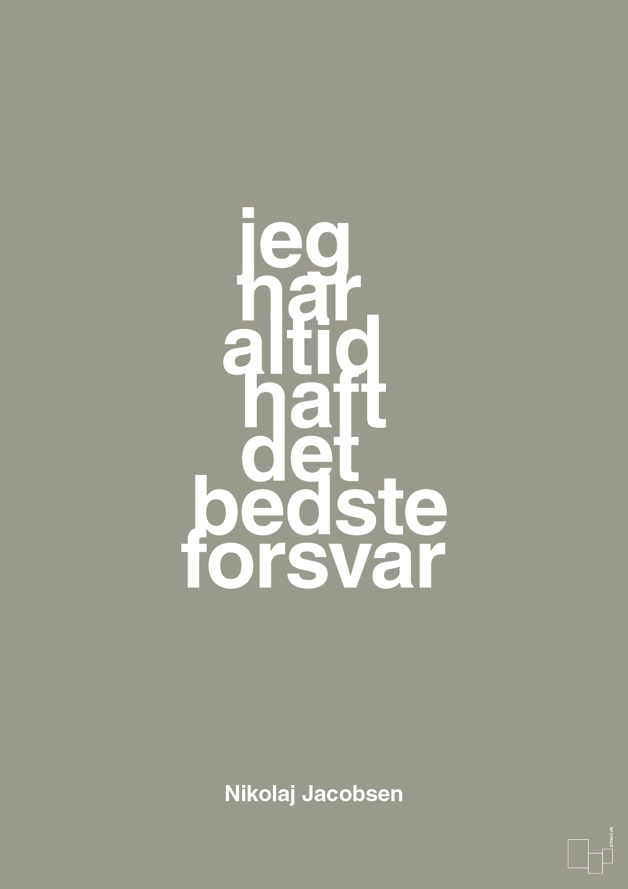 plakat: jeg har altid haft det bedste forsvar - battleship gray-Håndbold-A1two3