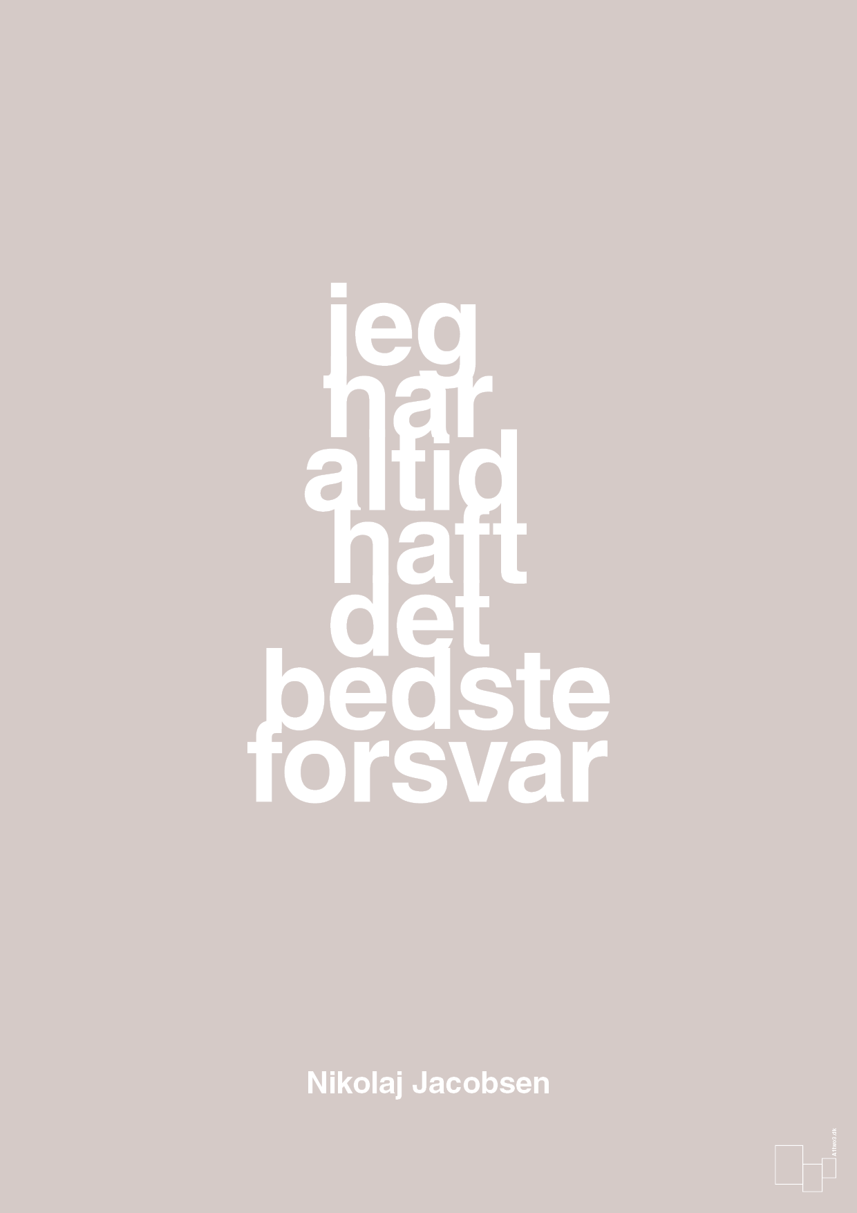 plakat: jeg har altid haft det bedste forsvar - broken beige-Håndbold-A1two3