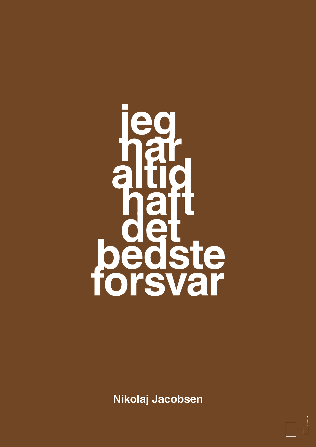 plakat: jeg har altid haft det bedste forsvar - dark brown-Håndbold-A1two3