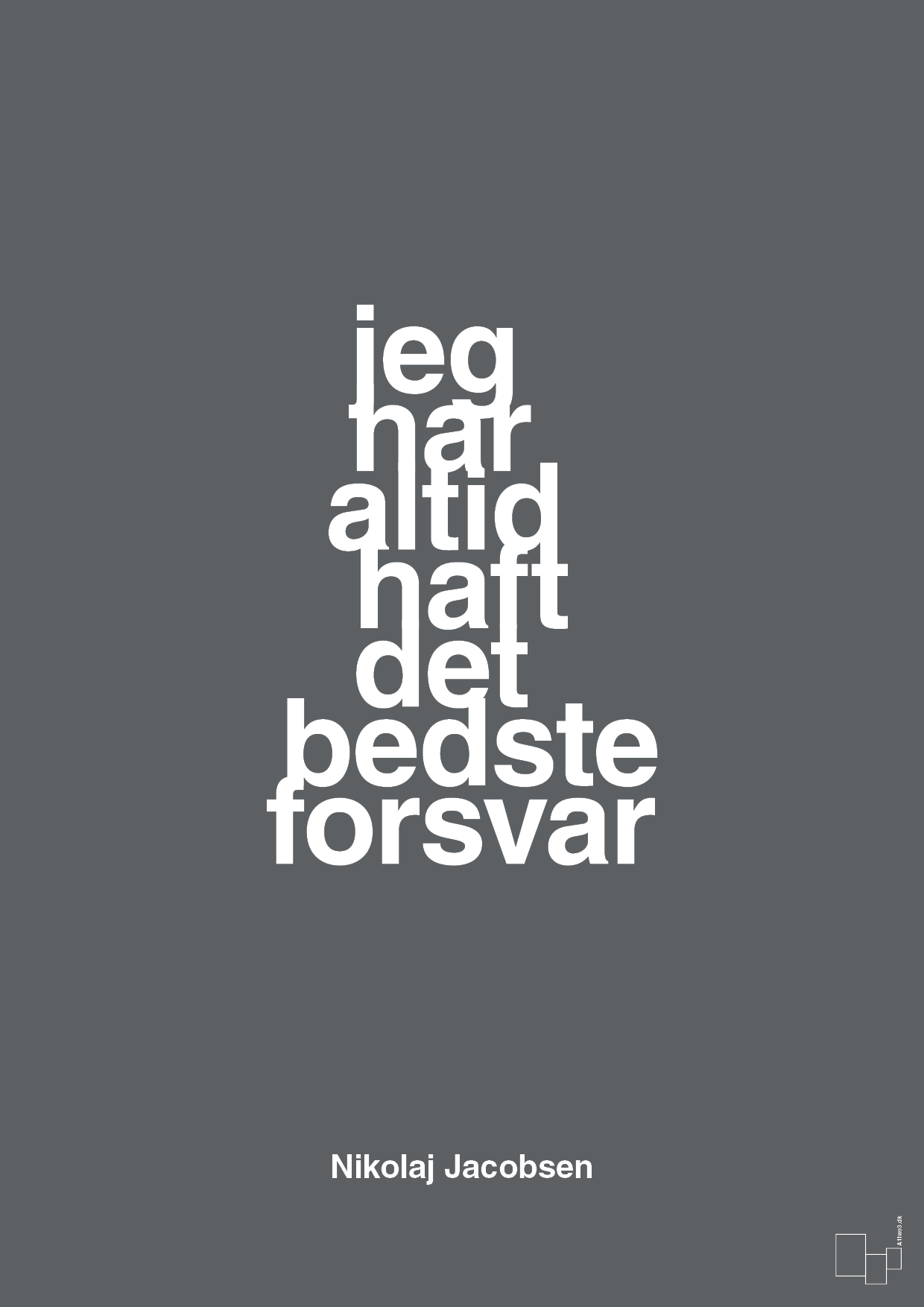 plakat: jeg har altid haft det bedste forsvar - graphic charcoal-Håndbold-A1two3
