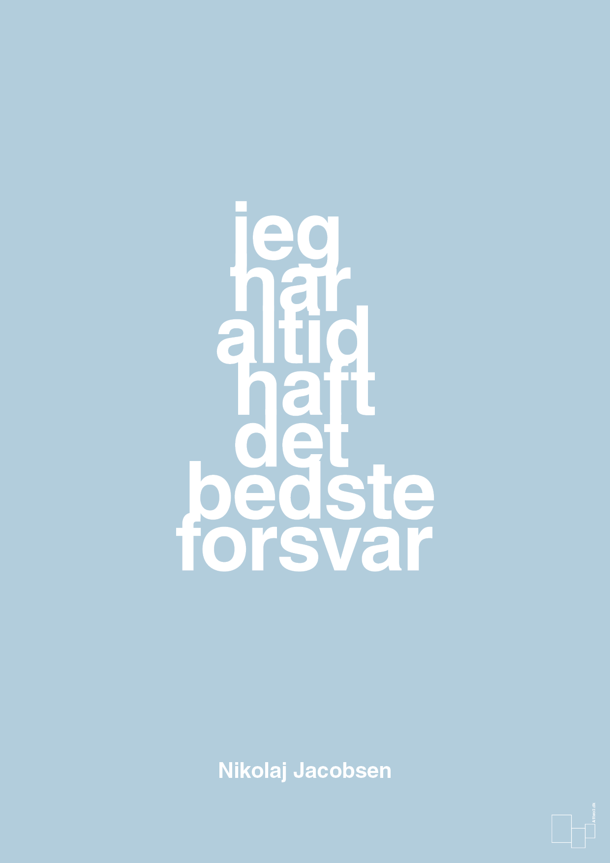 plakat: jeg har altid haft det bedste forsvar - heavenly blue-Håndbold-A1two3