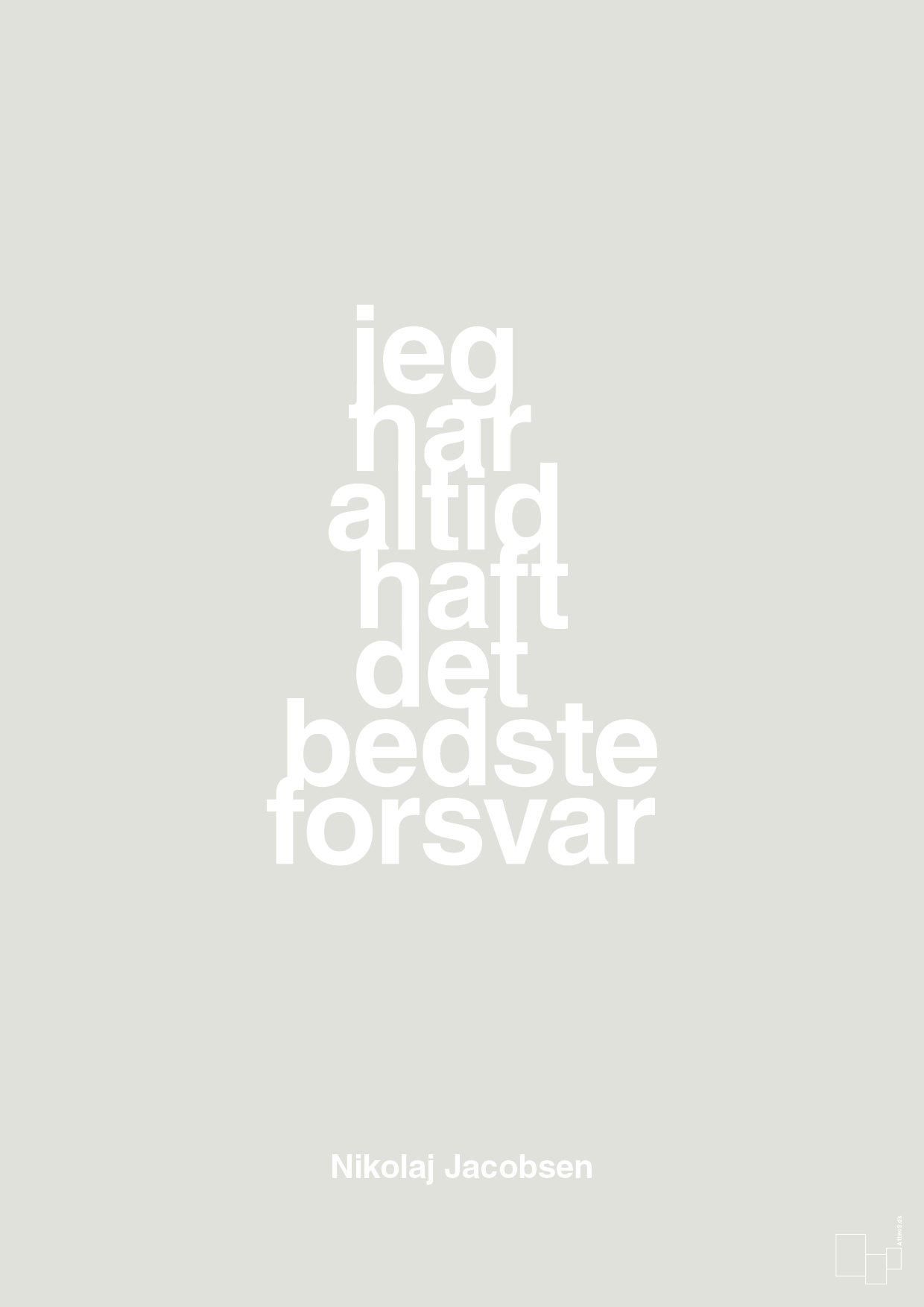 plakat: jeg har altid haft det bedste forsvar - painters white-Håndbold-A1two3