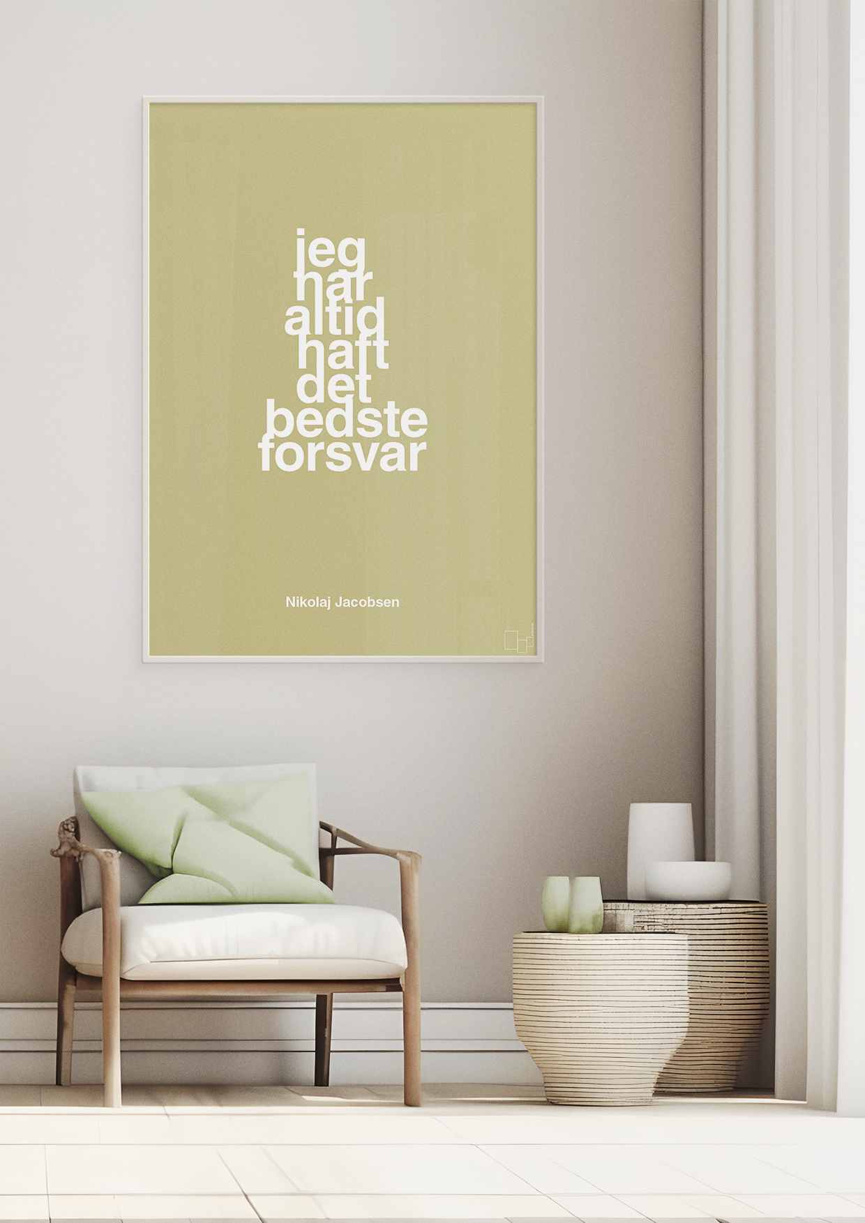 plakat: jeg har altid haft det bedste forsvar - graphic charcoal-Håndbold-A1two3