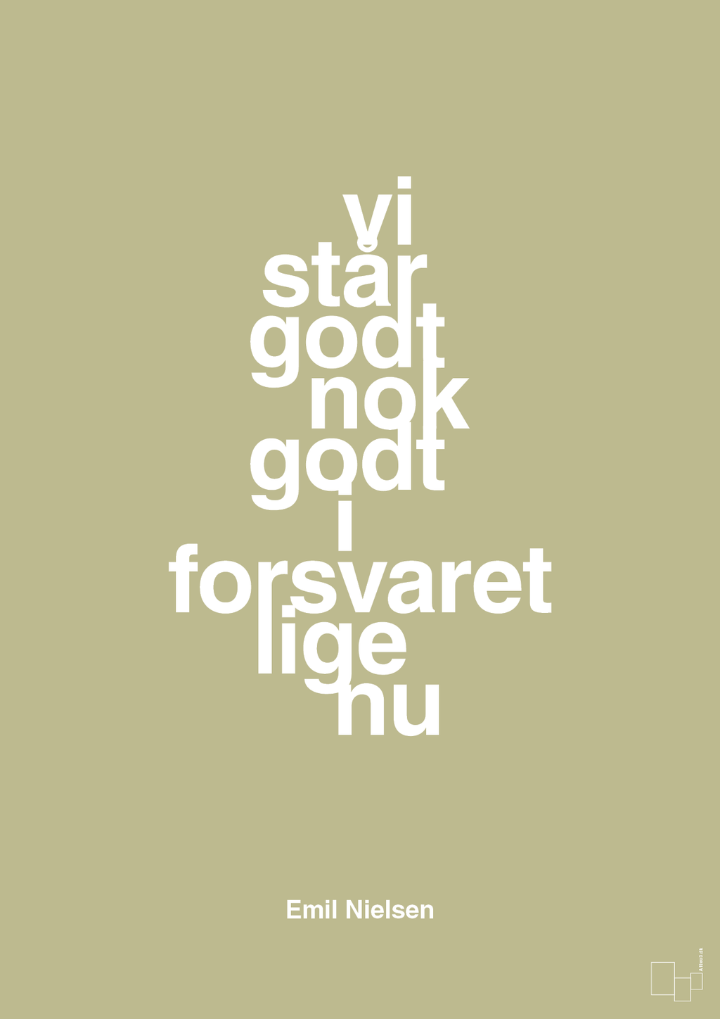 plakat: vi står godt nok godt i forsvaret lige nu - back to nature-Håndbold-A1two3