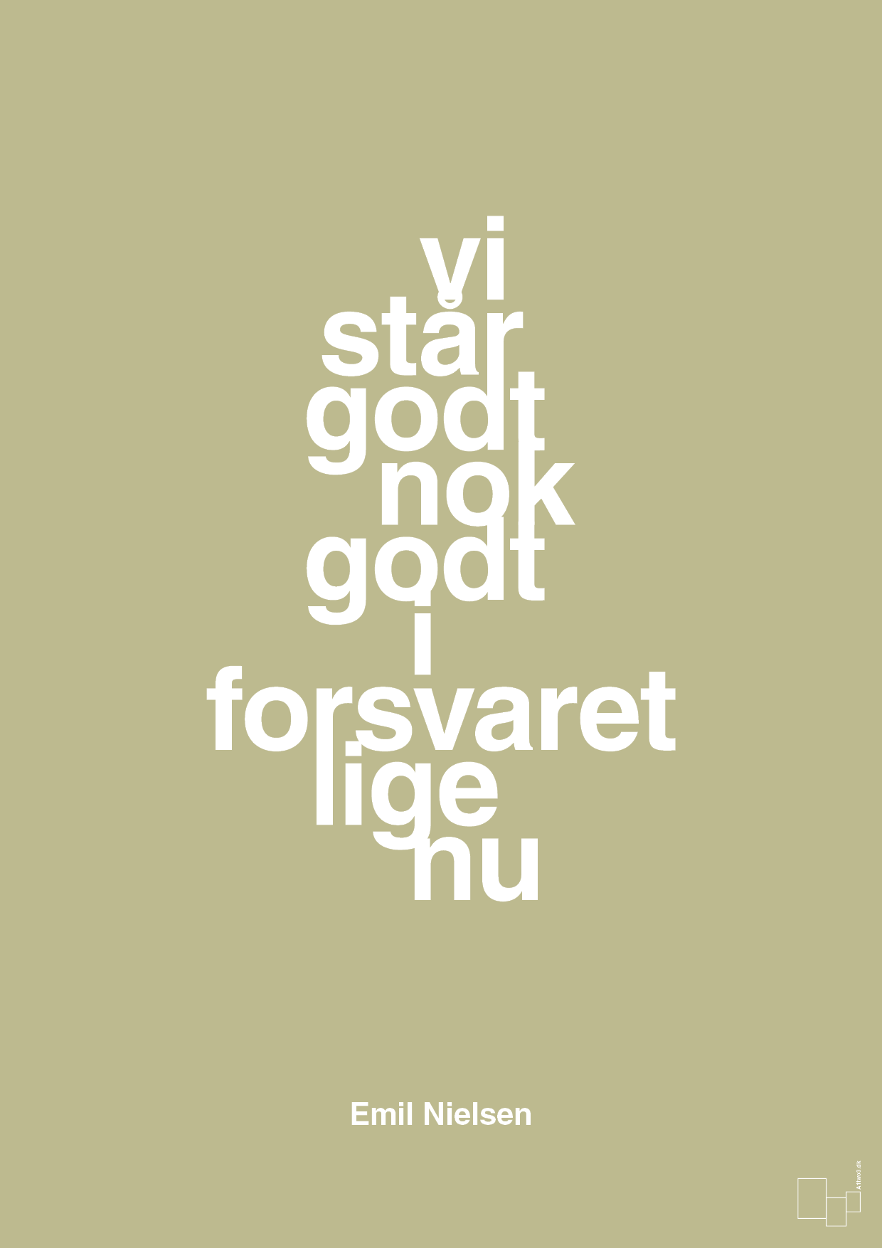 plakat: vi står godt nok godt i forsvaret lige nu - back to nature-Håndbold-A1two3