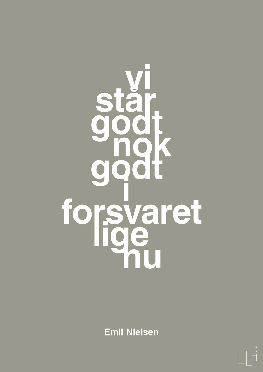 plakat: vi står godt nok godt i forsvaret lige nu - battleship gray-Håndbold-A1two3