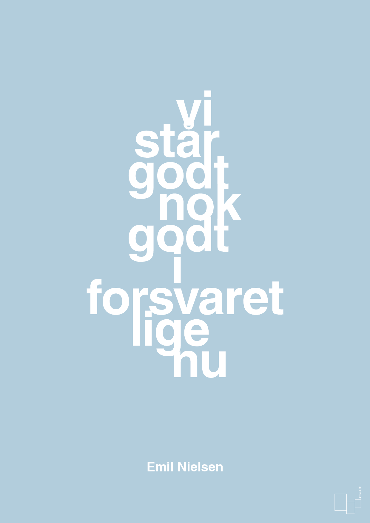 plakat: vi står godt nok godt i forsvaret lige nu - heavenly blue-Håndbold-A1two3