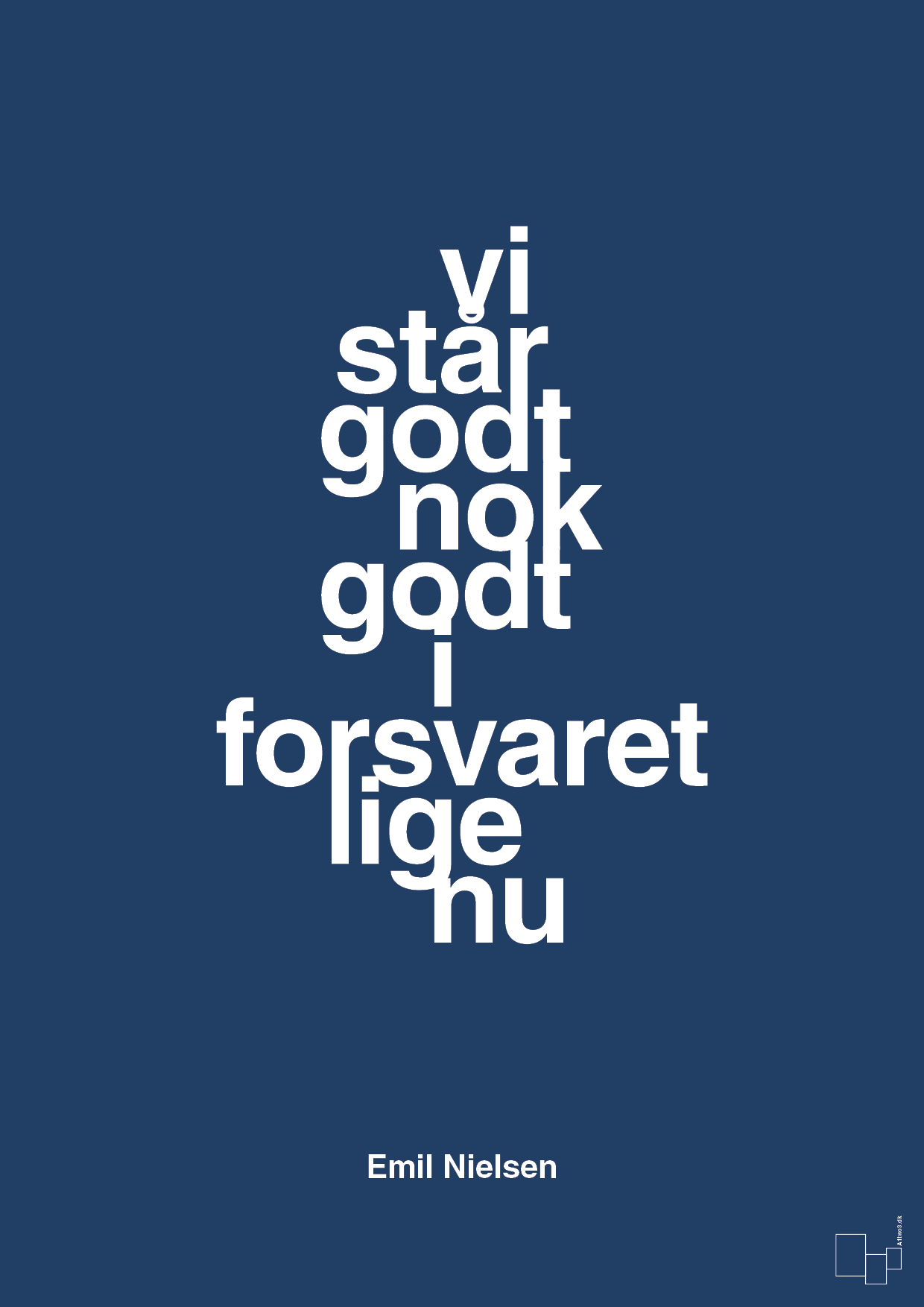 plakat: vi står godt nok godt i forsvaret lige nu - lapis blue-Håndbold-A1two3