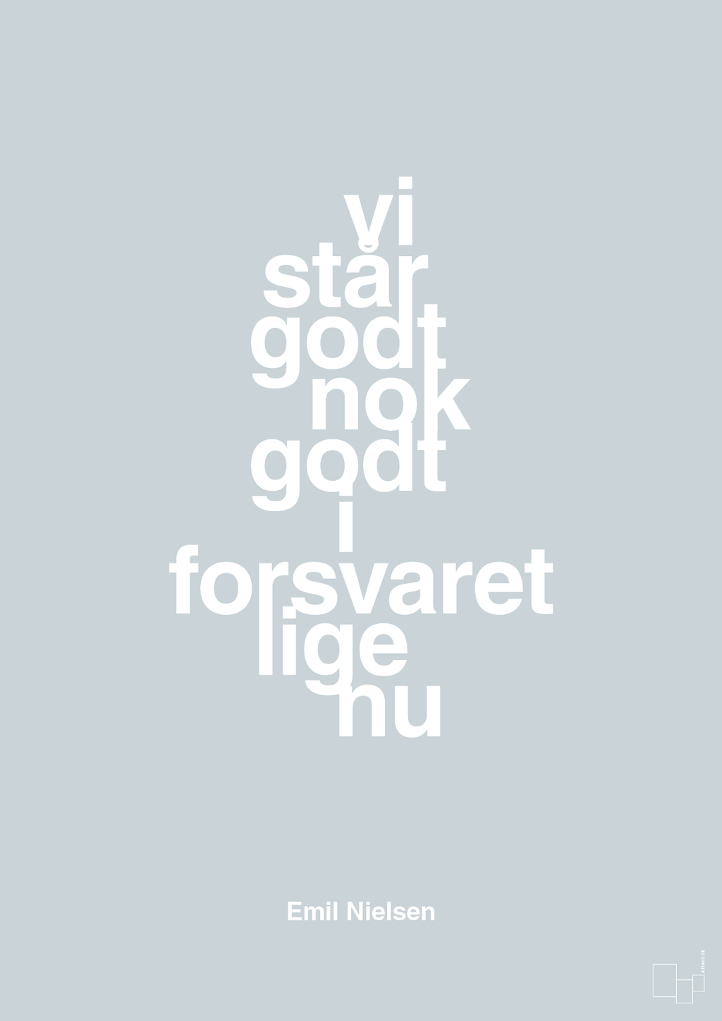 plakat: vi står godt nok godt i forsvaret lige nu - light drizzle-Håndbold-A1two3