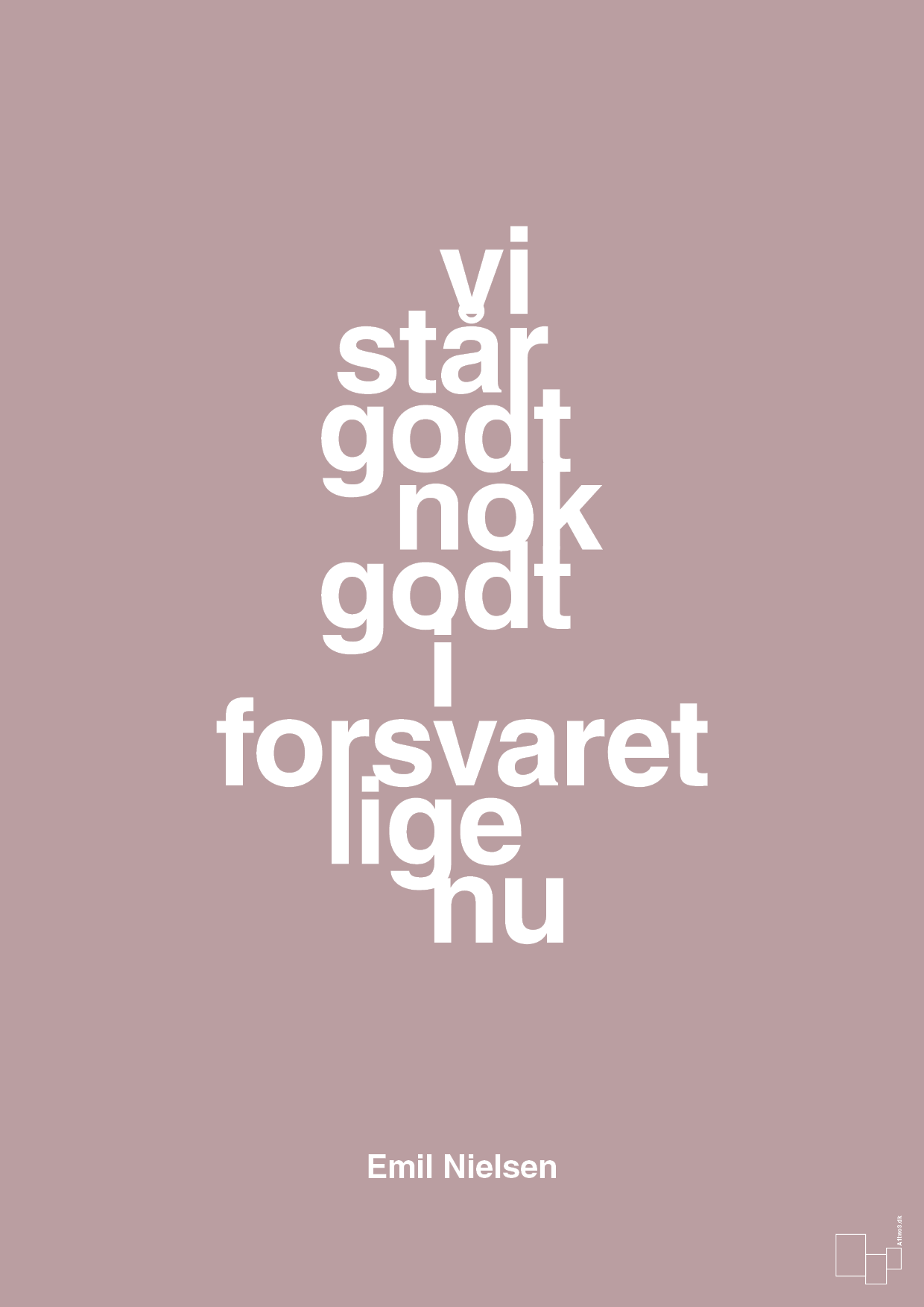 plakat: vi står godt nok godt i forsvaret lige nu - light rose-Håndbold-A1two3