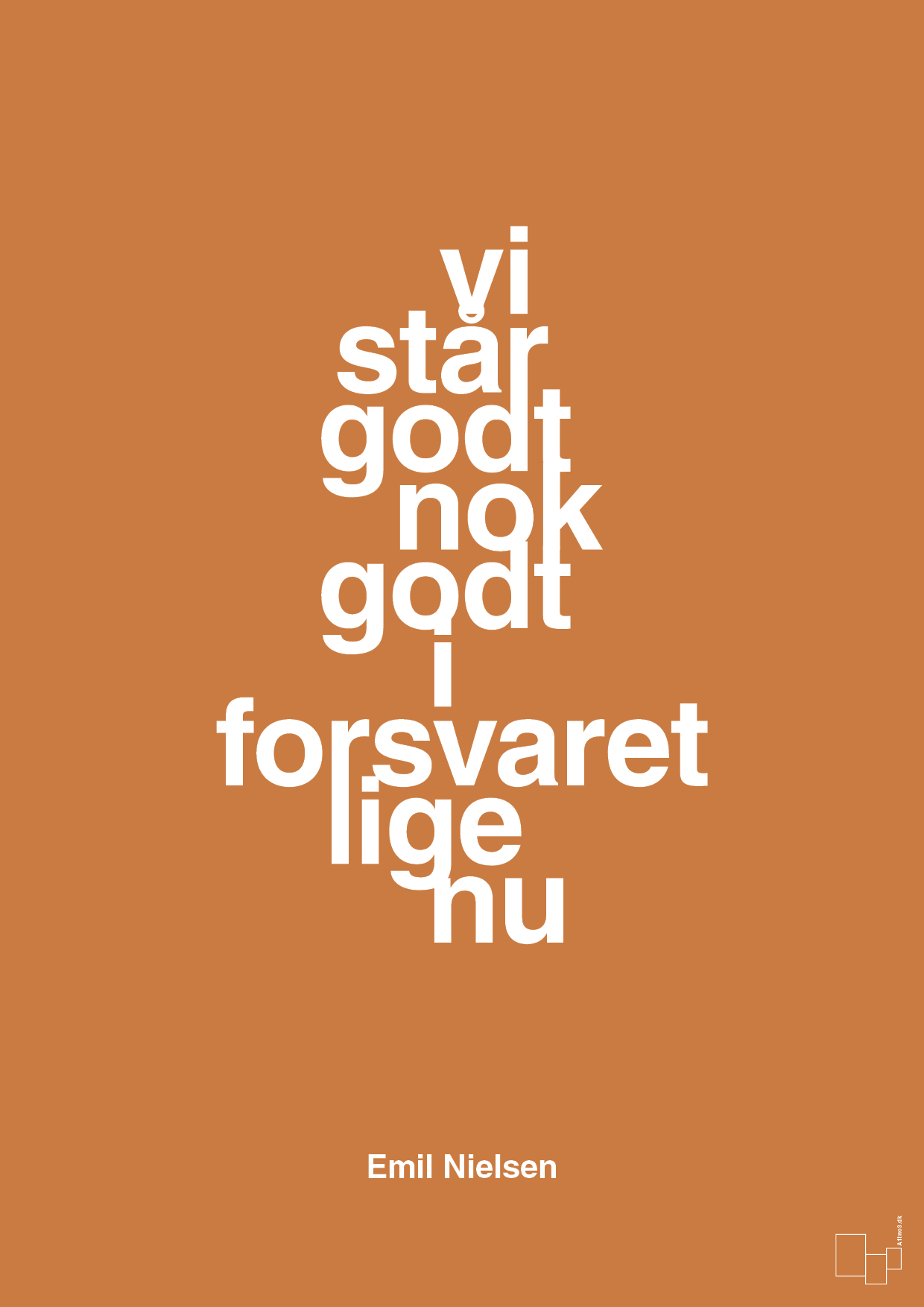 plakat: vi står godt nok godt i forsvaret lige nu - rumba orange-Håndbold-A1two3