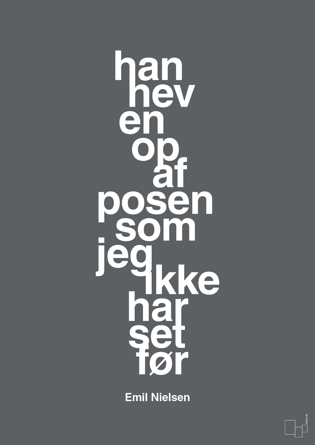 plakat: han hev en op af posen som jeg ikke har set før - graphic charcoal-Håndbold-A1two3