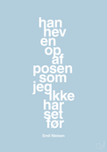 plakat: han hev en op af posen som jeg ikke har set før - heavenly blue-Håndbold-A1two3