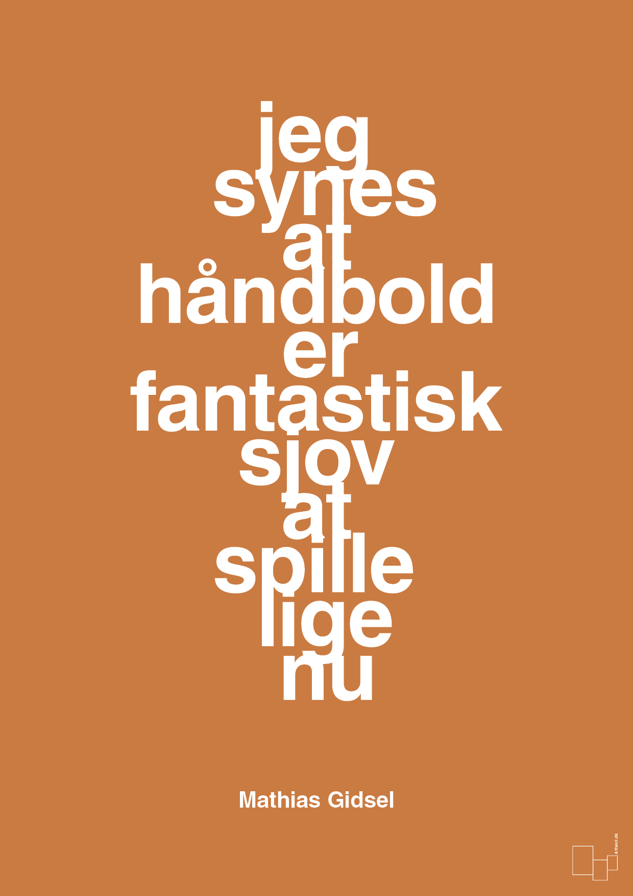 plakat: jeg synes at håndbold er fantastisk sjov at spille lige nu - rumba orange-Håndbold-A1two3