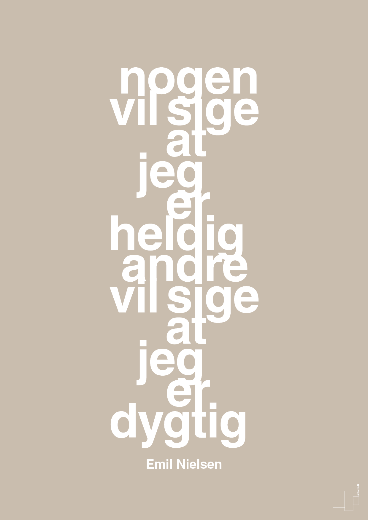 plakat: nogen vil sige at jeg er heldig andre vil sige at jeg er dygtig - creamy mushroom-Håndbold-A1two3