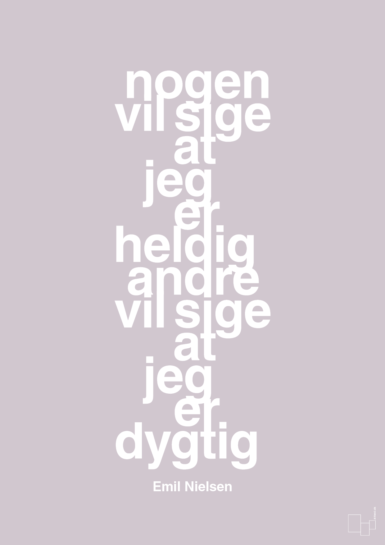 plakat: nogen vil sige at jeg er heldig andre vil sige at jeg er dygtig - dusty lilac-Håndbold-A1two3