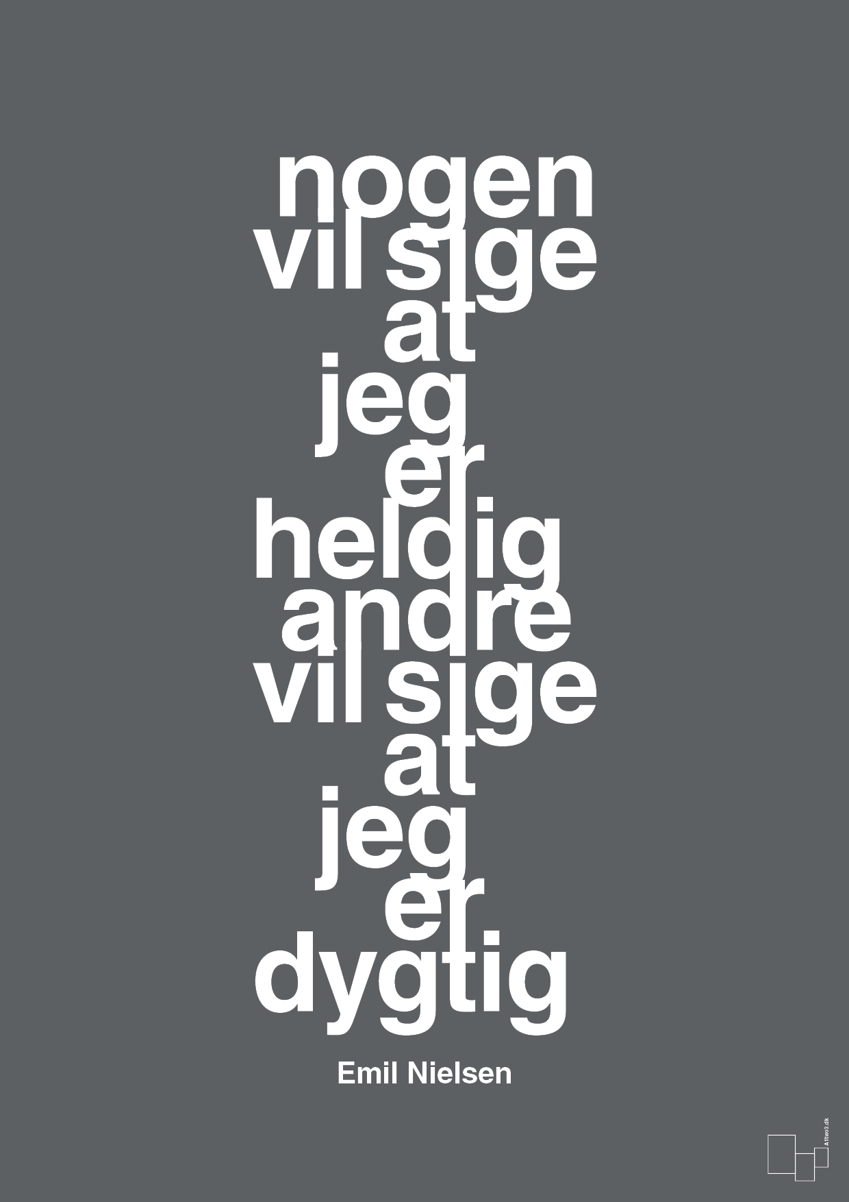 plakat: nogen vil sige at jeg er heldig andre vil sige at jeg er dygtig - graphic charcoal-Håndbold-A1two3