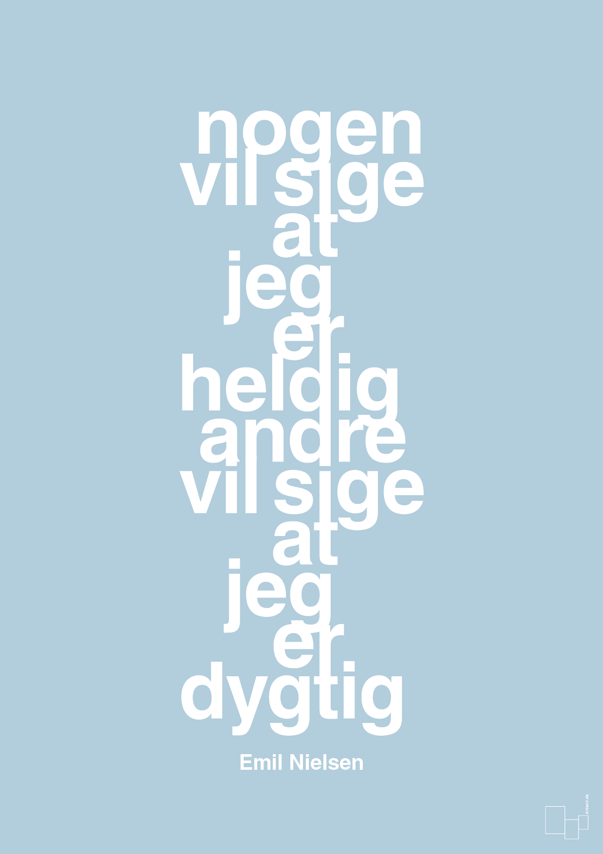 plakat: nogen vil sige at jeg er heldig andre vil sige at jeg er dygtig - heavenly blue-Håndbold-A1two3